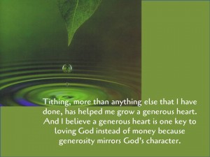 Money, generosity and transformation into Christ’s image